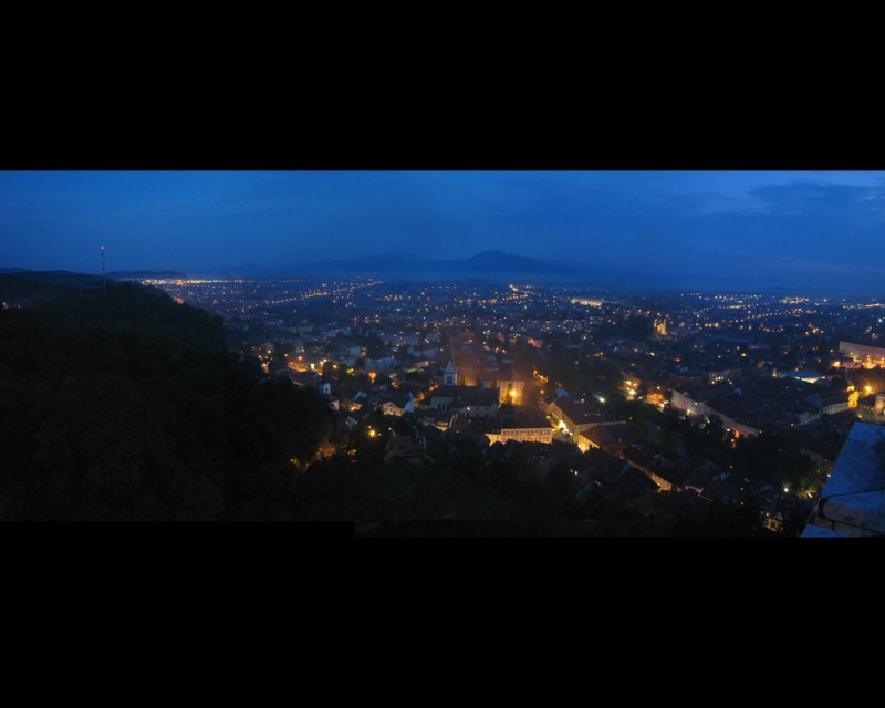 Panarama of Graz nighttime