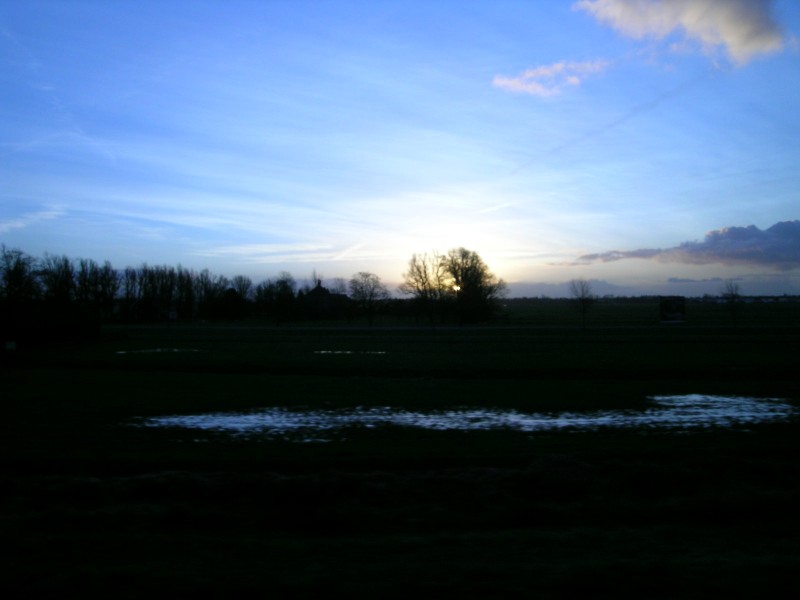 Dawn from the train window