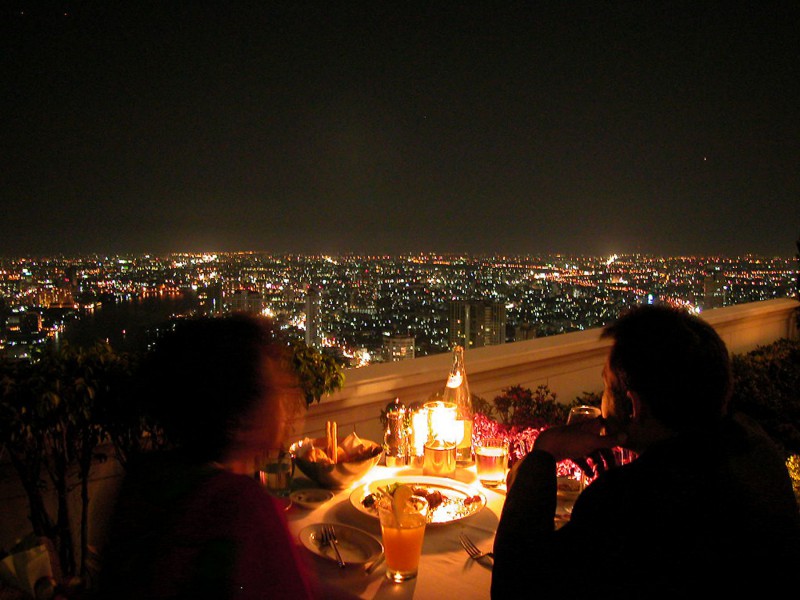 Dinning on top of the 246m tall Sirocco Tower