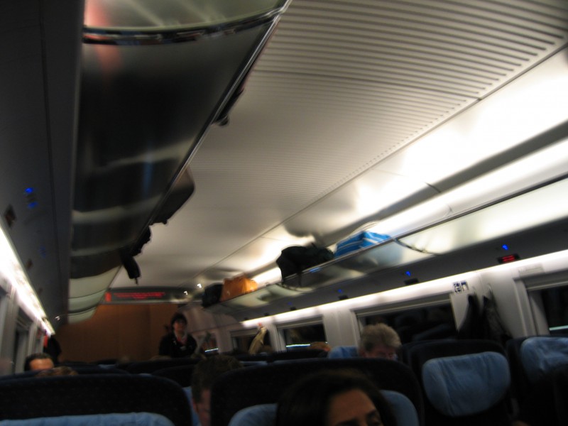 Inside the ICE train car