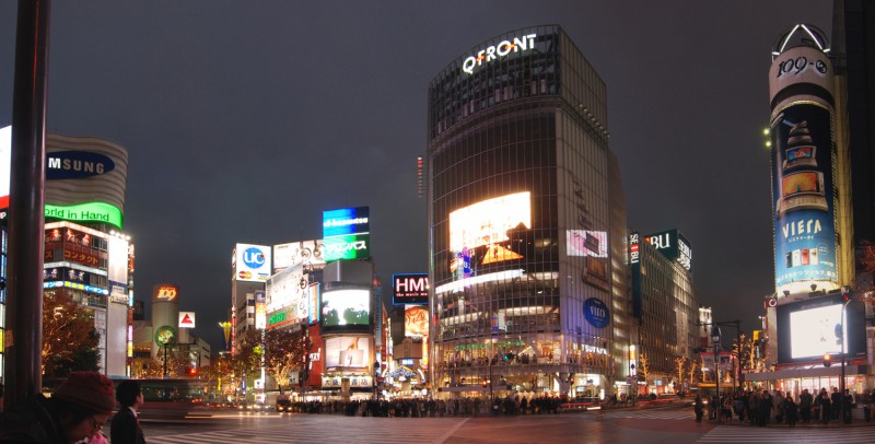 Scrable intersection in front of Shibuya Station