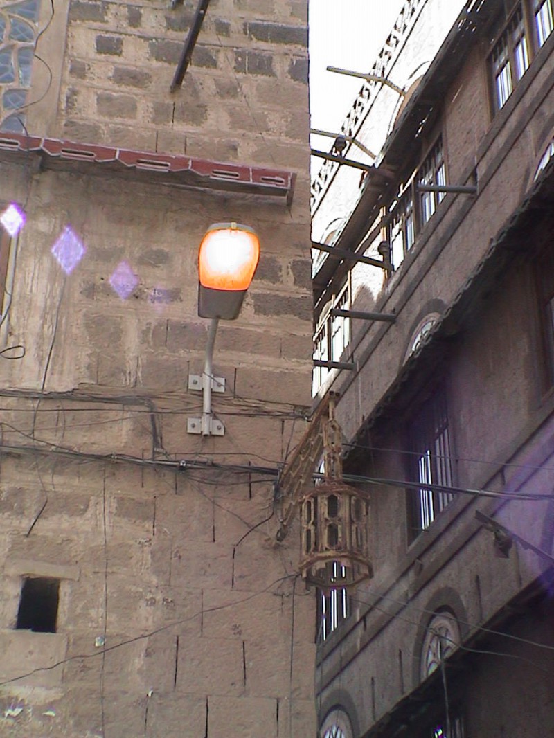 Street lights in Sanaa