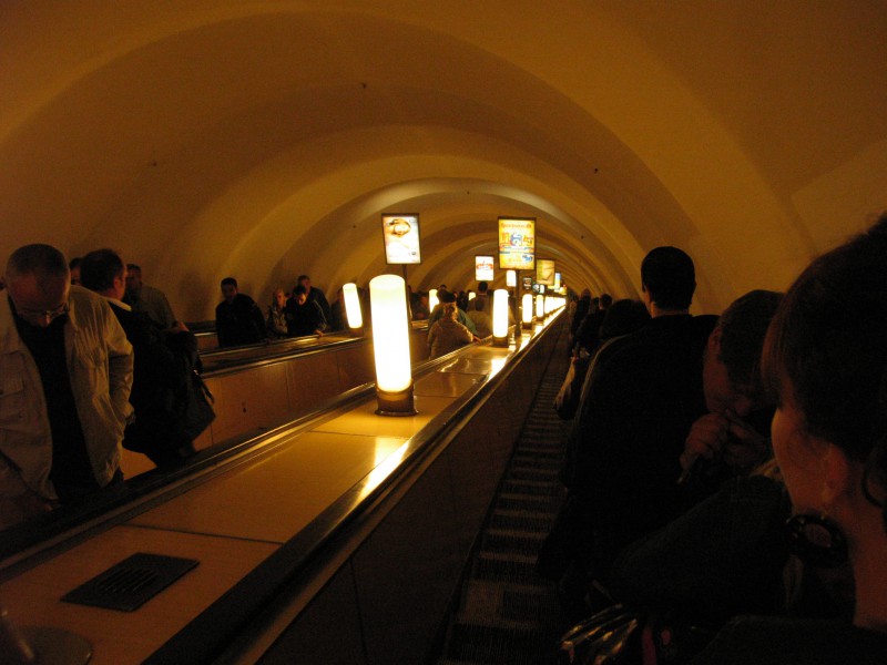 Subway Escalator in St. Petersburg