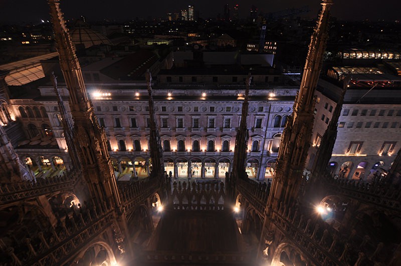 Downward view  ｆrom above Milano duomo　Italy Milano