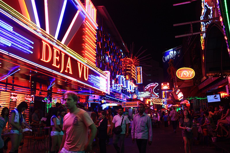 The street is filled by vivid colors Thailand Bankok